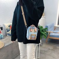 Hot selling 2022 Korean version of washed nylon cloth mini bag contrasting hand-held shoulder diagonal womens crossbody hand-woven chic