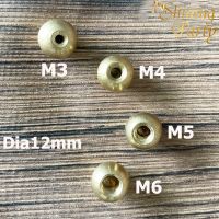 ลูกปืนทองเหลือง Dia12mm 10ชิ้นพร้อมเกลียวตัวเมีย M3/M4/M5/M6,น็อตเกลียวตัวเมียมีฟันด้านในทำจากทองแดงหุ้ม Topi Lampu ชุดไฟตัดหมอก