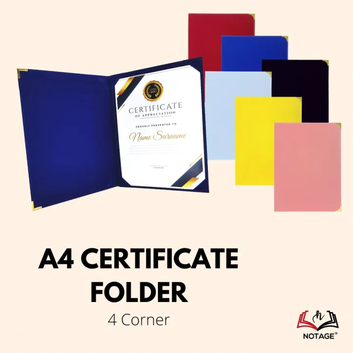A4 Certificate Holder 4 corner / Penyimpanan Sijil A4 4 Corner