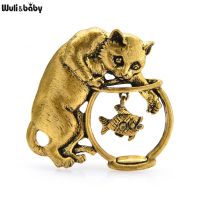 【YF】 Wuli baby Looking into a tank Brooch Pins And Brooches Accessory 2021 Fashion Jewelry