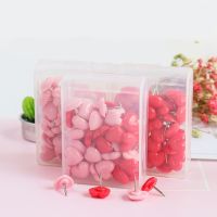 50pcs Heart Shape Plastic Quality Cork Board Safety Colored Push Pins Thumbtack Office School Accessories Supplies Clips Pins Tacks