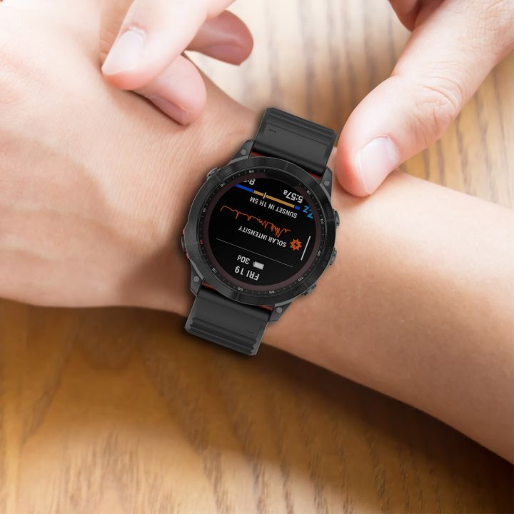 สำหรับ-garmin-fenix-3-26มม-สายนาฬิกาข้อมือสีซิลิโคนผสม-ดำ-ขาว