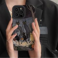 cartoon Dark Funny Monster Cat Fox Creative Phone Case For iPhone 14 13 12 11 Pro Max 7 8 Plus X XS XR Shockproof European Cover