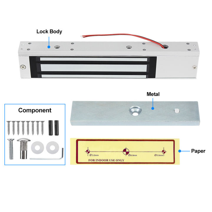 ดีซี12v-ล็อคประตูไฟฟ้าสำหรับการเข้าถึงระบบควบคุม180kg-280kg-gembok-magnet-zl-bracket-power-supply-ปุ่มออก-ออด