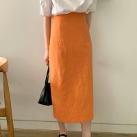 Nomikuma Solid Split Cotton Linen Woman Skirts Korean  Summer New High Waisted Skirt Fashion Elegant Faldas De Mujer 6H970