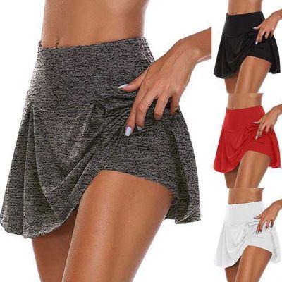 2022 Women Plus Size Tennis Golf Sports Trousers Skirt 2-In-1 Stretchy Running Leggings Skorts Active Athletic Workout Shorts
