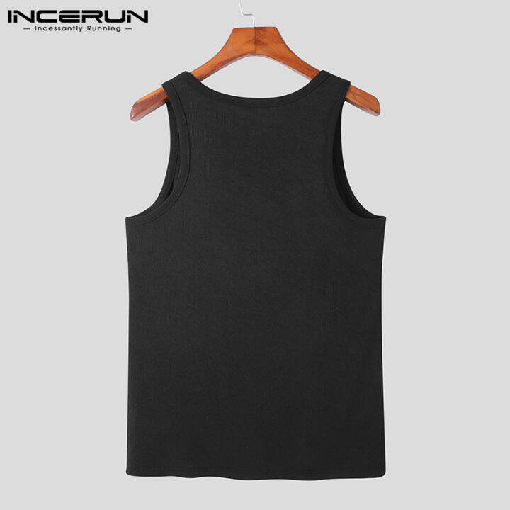 incerun-เสื้อกล้ามออกกำลังกายสำหรับผู้ชาย-เสื้อแขนกุดเสื้อกล้ามสำหรับใส่ฝึกเสื้อกีฬาเสื้อเชิ้ตสร้างร่างกายเสื้อยืดสไตล์ตะวันตก