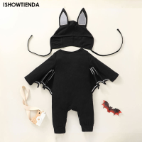 Babys First Halloween Costume Black Bat Romper Jumpsuit Infant Boys Girls Purim Party Carnival Fancy Dress Cosplay Long Short