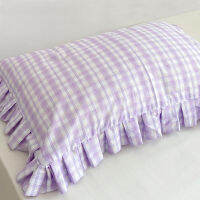 Purple Plaid 100 Cotton Pillow Case Single Piece Room Decoration Original Design Bedding Home For Decor Garden Cushion Cover