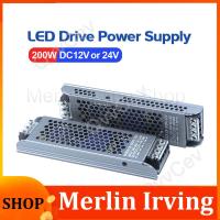 Merlin Irving Shop 200W DC12V 16.0A DC24V 8.3A Ultra Thin LED Power Supply Lighting Transformers Adapter Switch 200W AC110-265V For LED Strips