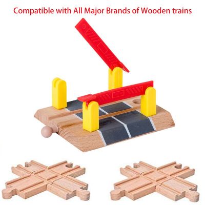 Wooden Train Track Accessories Cross Track Railway Toys Compatible All Track Educational Toys Railway Accessories