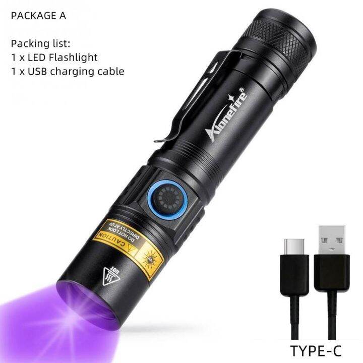 Alonefire SV38 5W Rechargeable 365nm Ultraviolet Blacklight Detector UV