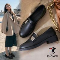 ✵ PLOVER Woodpecker Small Leather Shoes Womens Spring and Autumn British Style Small Black Professional Soft Bottom Flat Bottom Versatile Comfortable Shoes