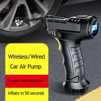 Car Air Compressor 120W Rechargeable Wireless Inflatable Pump Portable Air Pump Car Tire Inflator Digital for Car Bicycle Balls Air Compressors  Infla