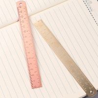 【CC】♣►❡  15Cm Straight Ruler for School Office Stationery Metal Painting Tools Gold Measuring