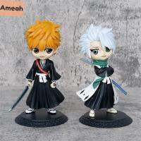 AMEAH Q Postket Bleach ตุ๊กตาขยับแขนขาได้ตาใหญ่ภาพอนิเมะ Hitsugaya Touhiriu โมเดลตุ๊กตาของขวัญพร้อมกล่อง Ichigo Kurozaki ของประดับโต๊ะทำงาน