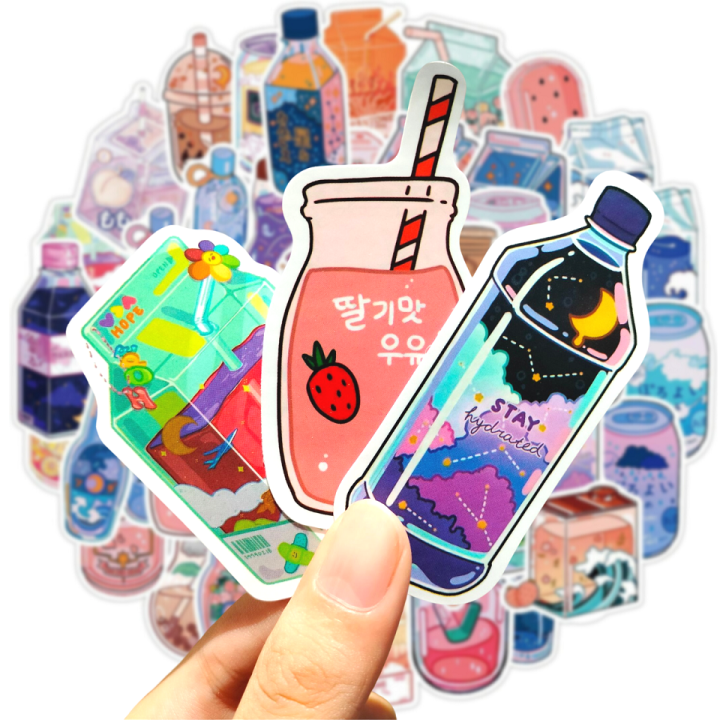 Set 50 sticker hình dán chai ly nước chống thấm nước  Lazadavn