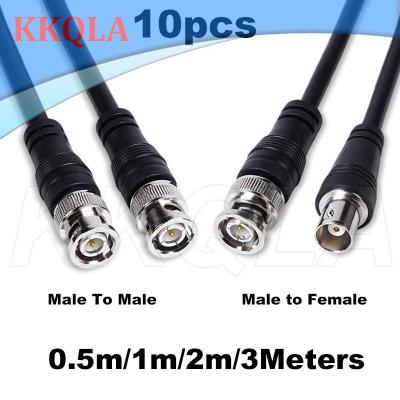QKKQLA 10x BNC Male to Male female Adapter dual head Cable 0.5M 1m 2m 3meter video Connector extension Pigtail Wire For tv CCTV Camera