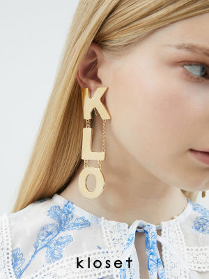 Kloset Kloset Earrings (PF22-ACC002) ต่างหู ต่างหูKLOSET ต่างหูห้อยยาว ต่างหูkloseสีทอง ต่างหูแฟชั่น