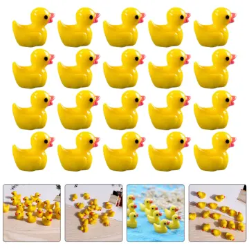 Mini Ducks Bulk Resin Yellow Duck Figurines for Micro Landscape Decoration