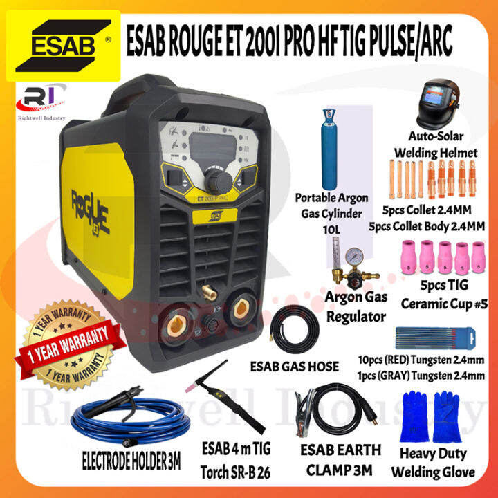 ESAB ROGUE ET 200I PRO HF TIG PULSE/MMA (SWEDEN ) WELDING MACHINE with