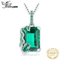 Jewelrypalace New Arrival Frog 7.6Ct Nano Russian Simulated Emerald 925 Sterling Silver Pendant Necklace For Woman Gift No Chain