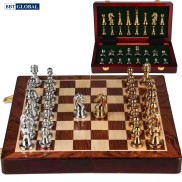 Bộ cờ vua kim loại hộp gỗ 30cm loại Luxury cao cấp BBT Global CV01 cổ điển