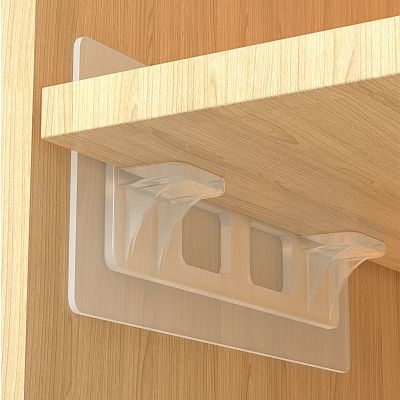 【CC】◑♦  2/6/8/10/12  Shelf Support Adhesive Pegs Closet Partition Bracket Cabinet Wall Hanger Sticker
