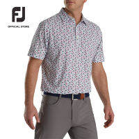 wuhau FootJoy FJ ProDry Performance Mini Floral Print Lisle Mens Golf Shirts Athletic Fit