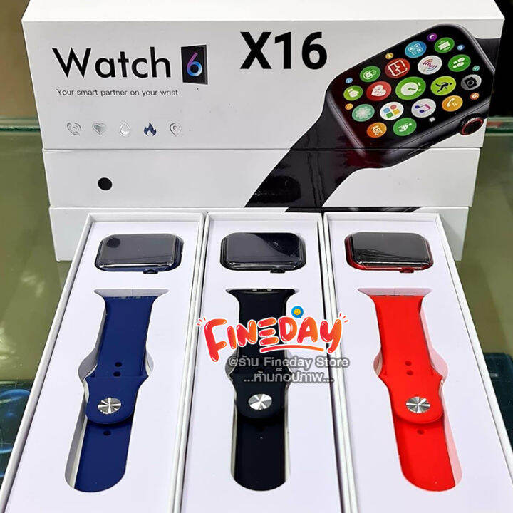 ใหม่ล่าสุด-ส่งฟรี-นาฬิกา-smart-watch-x16-watch-6-series6-รุ่นใหม่ล่าสุดสวย-นาฬิกาสมาทวอทช-แสดงผลเต็มจอ-เอารูปขึ้นจอได้-เมนูไทย-รองรับการแจ้ง