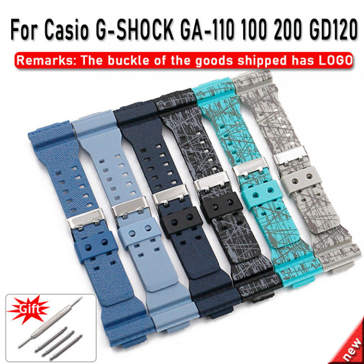 สายคล้องคอซิลิโคนสำหรับcasio-g-shock-ga-100-110-120-150-200-300-gd-100-110-120-g-8900-gr-8900-gw-8900-gls-100-gls-8900-g-shockนาฬิกาทดแทนได้อุปกรณ์เสริม