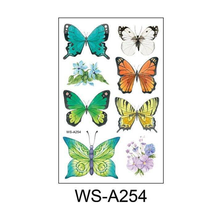 yf-waterproof-temporary-tattoo-sticker-3d-colorful-butterfly-theme-lasting-fake-stickers-for-women-body-leg-arm-chest-art