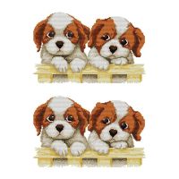 2X DIY Hand Knitting Print Cross Stitch Set Embroidery Set 11CT Two Puppy Patterns Cross Stitch 46 x 32cm