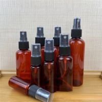 20pcs 20ML 30ML 50ML 60ML 100ML Tawny Spray Refillable Bottle Alcohol Bottle PET Light Resistant Plastic Bottle Fine Oil Bottle Travel Size Bottles Co