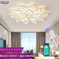 【LZ】♙☂  Acrílico moderno LED lâmpada do teto com controle remoto sala quarto flor branca Hotel café vendas diretas da fábrica