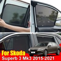 สำหรับ Skoda ม่านอัตโนมัติ2015-2021กระจกบังแดดรถยนต์3 Mk3ตาข่ายหมวกกันแดดกันรังสียูวี