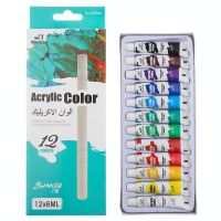 【CW】BOMEIJIA Acrylic Paints 12 Colors Professional Set 6/12ml Tubes Artist Drawing Gouache Fabric Glass Oil water color Paint