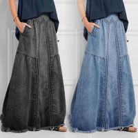 Oversize fashion street skirt 2021 summer a line denim skirt women autumn sun skirt casual solid high waist womens long skirt