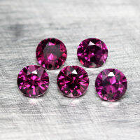 1.05 ct โรโดไลท์ (Rhodolite Garnet) ทรงกลม สีชมพูอมม่วง 5 ชิ้น