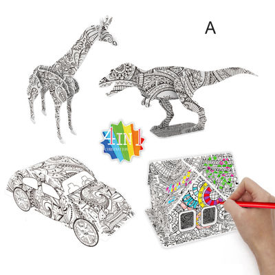 MicrogoodชุดวาดภาพกราฟฟิตีDIYสำหรับเด็ก,ของเล่นเป็นของขวัญเด็กจิ๊กซอว์สามมิติแบบ3D