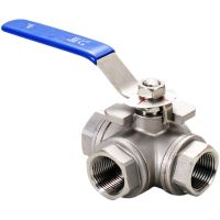 1/4" 3/8" 1/2" 3/4" 1" -2"  BSP NPT Female Full Port T L Port Tee 3 Ways 304 316 Stainless Steel  Ball Valve Connector Water Gas