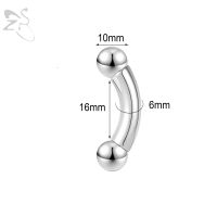 ต่างหูขนาดใหญ่ ZS 1ชิ้นสแตนเลสต่างหูเกลียวหมุดมาตรวัดขนาดใหญ่เจาะเป็นแนวโค้งคิ้วบาร์เบลห่วงสแตนเลสเจาะจมูกและหูเจาะริมฝีปาก Labret