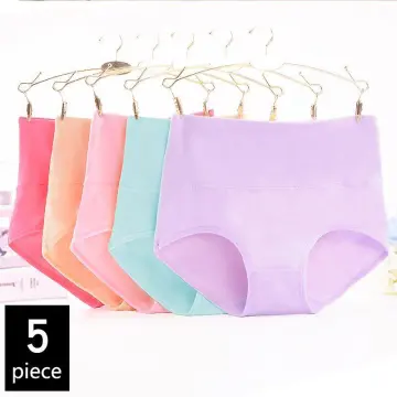 5pcs Women Underwear High Waist Cotton Briefs Ladies Panties Tummy Control  Panty S