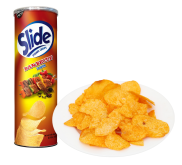 Snack khoai tây Slide Vị BBQ lon 160g giòn rụn thơm ngon, gia vị đậm đà