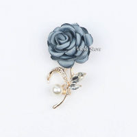 Vintage Rose Flower Brooches Red Blue Peach Women Men Jewelry Pins Groom Wedding Party Breastpin Corsage Suit Accessory Gift