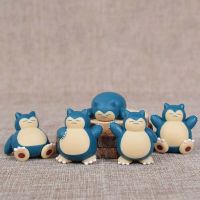 NHSFUZXX 5 ชิ้น/ล็อต 4CM Snorlax ของเล่นแอคชั่น ตุ๊กตาสะสม ของขวัญคริสต์มาส รูปแบบการตกแต่ง โปเกมอน อะนิเมะรูป ฟิกเกอร์ โมเดล ของเล่น