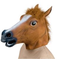cos funny animal mask headgear dog horse Jun horse head mask shaking sound funny horse headgear mask performance props toys
