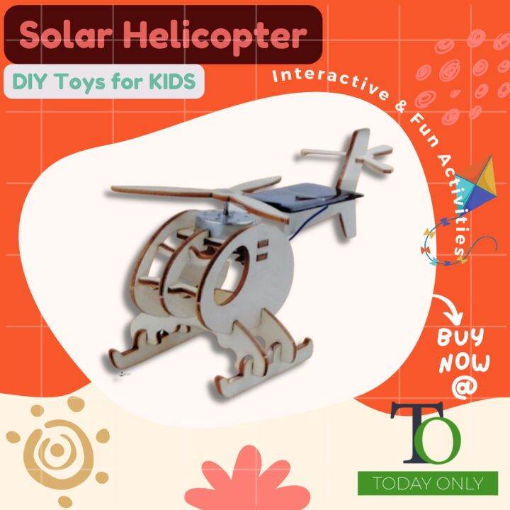 【SOLAR HELICOPTER】Projek RBT DIY Kids Toy Science STEM Education Physic