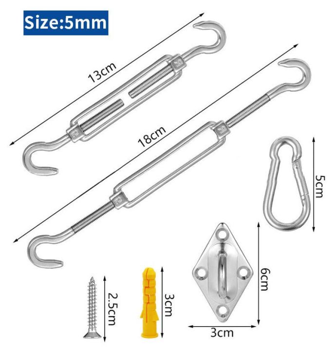 304-stainless-steel-shade-sail-accessories-strong-load-bearing-hardware-kit-screw-spring-hook-awning-fixing-accessory-clamps