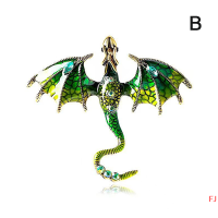 ?FJ? เข็มกลัดแฟชั่นลายมังกรบินเคลือบพลอยเทียมสำหรับผู้หญิงเครื่องประดับสำหรับงานปาร์ตี้